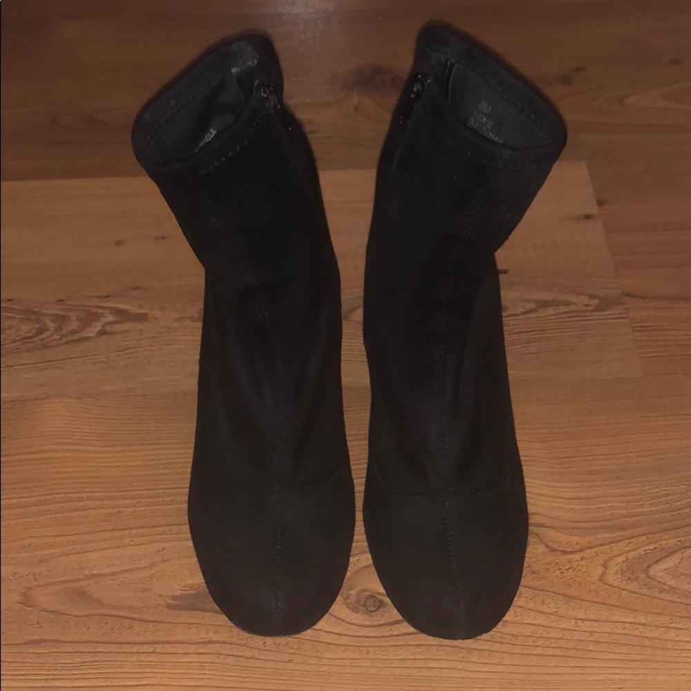 Black Sock Booties with Zipper Side